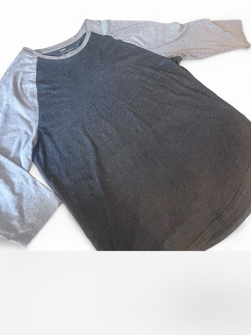 Men's public opinion Two-Tone 3/4 Sleeve Raglan Tee - Charcoal & Light Gray